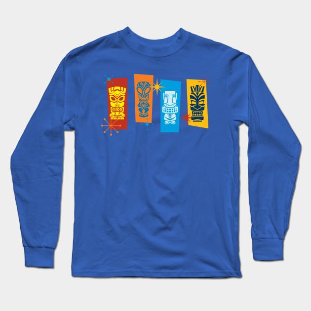 Retro Tiki Long Sleeve T-Shirt by Benser Creative